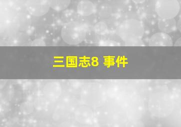 三国志8 事件